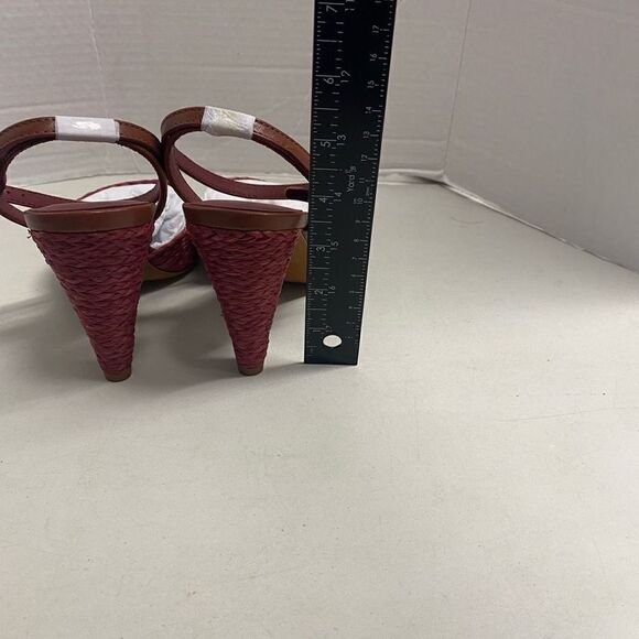 JOIE‎ Calan Women’s Open Toe Raffia Cone Shaped Heels Russet Brown Size 6.5 NEW - Picture 10 of 12
